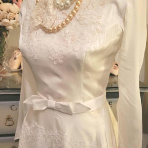 Authentic 1950&#39;s restored wedding dress/Antique wedding dress/Hand- Made wedding dress.