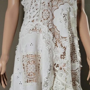 Shabby-chic style dress/unique hand-made lace dress/Antique and Vintage lace dress.