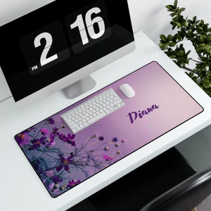 Custom Desk Mat, lavender purple flowers