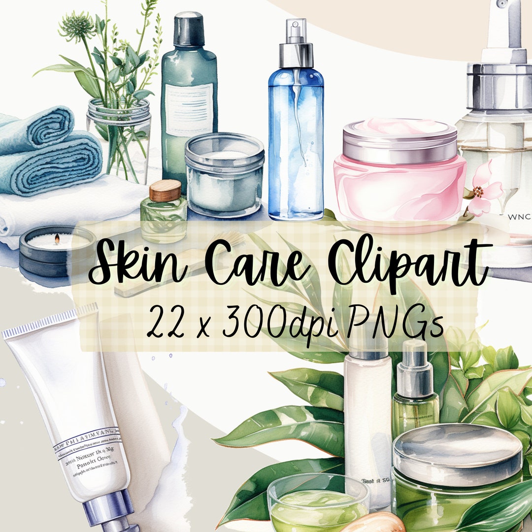 Skin Care Clip Art Self Care Art Digital Skin Products Spa Day - Etsy