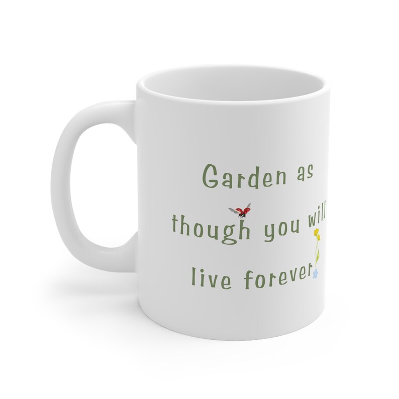 Uplifting Garden 11 oz Kubek - Filiżanka do kawy lub herbaty - Garden as Thought...Prezent dla ogrodników zdjęcie 4