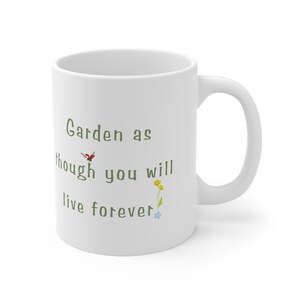 Uplifting Garden 11 oz Kubek - Filiżanka do kawy lub herbaty - Garden as Thought...Prezent dla ogrodników zdjęcie 5