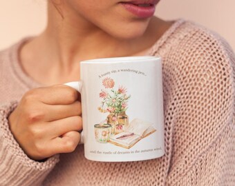 A Toasty Sip Mug | Cozy Autumn Flowers, Mushroom Cup, and Bookish Fall Vibes