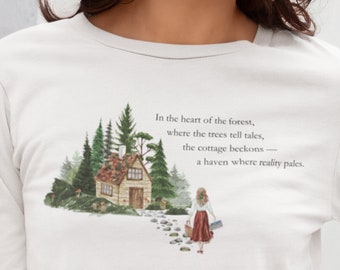 Camiseta de manga larga Cottagecore Unisex / En el corazón del bosque