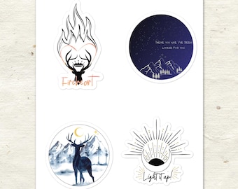Fantasy Reads Sticker Sheet | A Court of Thorns and Roses, Crescent City, Throne of Glass