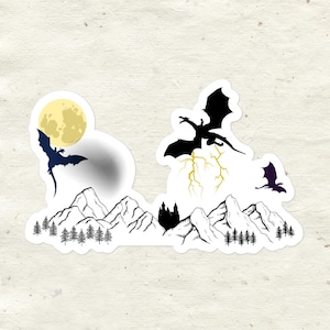 Dragons and Shadows Sticker | Dive into the World of Fourth Wing and Iron Flame