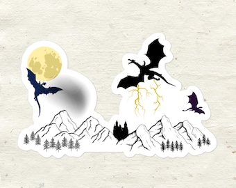 Pegatina Dragones y sombras / Sumérgete en el mundo de Fourth Wing y Iron Flame
