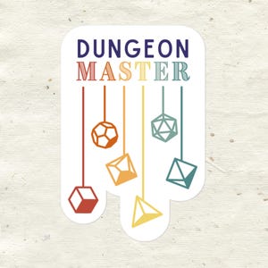 Dungeon Master Dice Sticker | Colorful Hanging Dice Sticker for DnD Fans