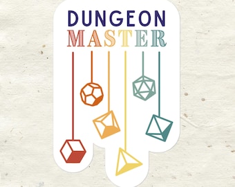 Dungeon Master Dice Sticker | Colorful DnD Fan Gift