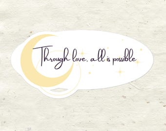 Par l'amour, tout est possible Sticker | Citation de Crescent City inspirée par Bryce & Danika