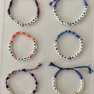 Noah Kahan 3, 5, or 10-pack Bracelets, Fully Customizable, colors and titles, adjustable