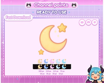 Puntos de canal de Twitch: paquete de luna y estrellas de Aztra Studio