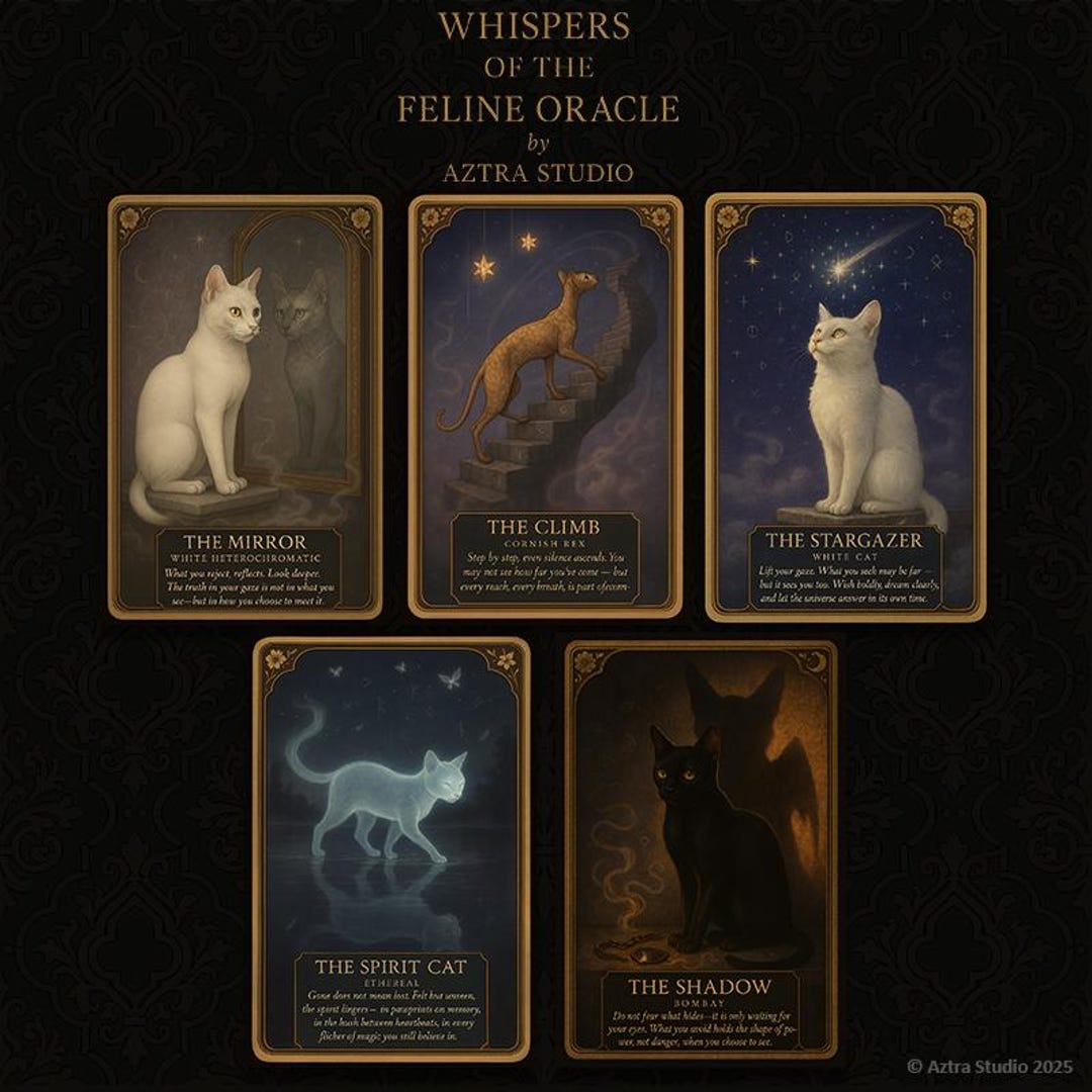 Oracle Cat Cards Digital Download PNG PDF Printable - Etsy