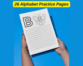 Páginas para colorear de animales del alfabeto / Hoja de trabajo para trazar letras (PDF)