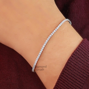 Tennis Armband, Gold Tennis Armband, Zirkonia Tennis Armband, zierliches Armband, Diamant Armband, Geschenk für sie, minimalistisches Armband