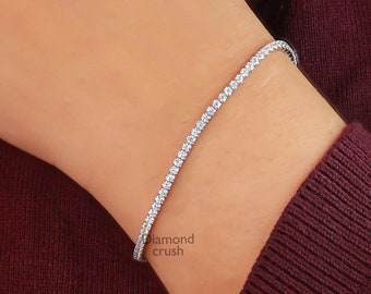 Bracciale tennis, bracciale tennis in oro, bracciale tennis con zirconi cubici, bracciale delicato, bracciale con diamanti, regalo per lei, bracciale minimalista