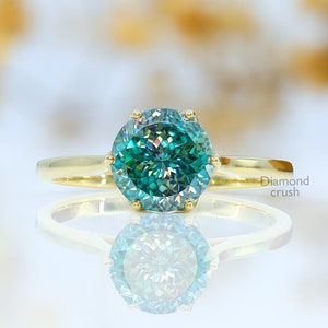 Blue Moissanite Ring - Etsy Blue Moissanite Ring - Etsy