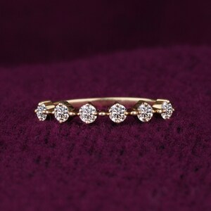Lab Diamond Eternity Band Dainty Promise Ring Gold Stacking Ring Shared Prong Minimalist Ring Lab Grown Diamond Delicate Band Eternity Ring