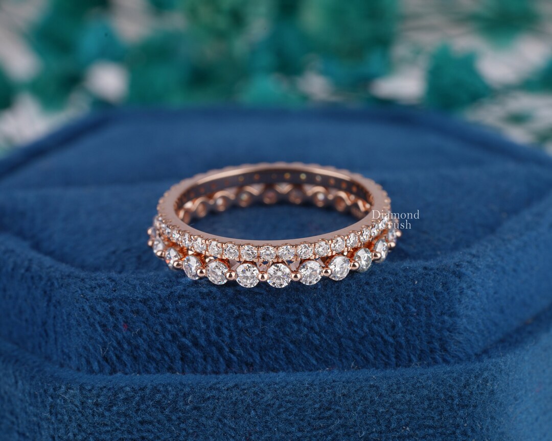 Lab Diamond Wedding Band Full Eternity Band Round Lab Grown Etsy