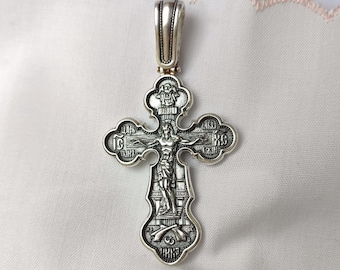 Large silver cross, Orthodox cross, 925 real solid silver, cross necklace, cross pendant, silver cross pendant, silver Orthodox cross