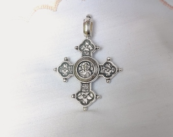 Eastern Orthodox Christian cross, silver cross necklace, Orthodox cross, 925 real solid silver, Orthodox cross necklace-silver cross pendant