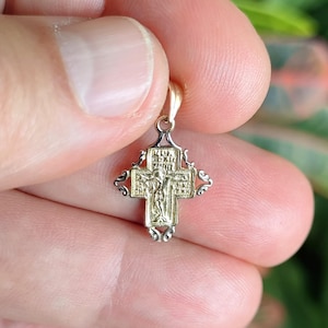14K real solid gold, gold Orthodox cross, 14K gold cross, Orthodox cross, gold cross necklace, golden cross with Jesus, gift for her