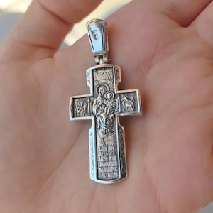 Collier croix orthodoxe, pendentif croix orthodoxe en argent sterling, bijoux religieux pour hommes et femmes, collier croix en argent, cadeau pour lui