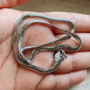 Silver herringbone necklace, herringbone necklace, 925 sterling silver necklace, dainty herringbone necklace, snake herringbone chain