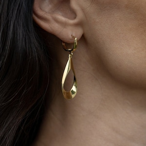 Gold hoop earrings, silver hoop earrings, gold dangle earrings, silver earrings dangle, 925 real sterling silver, 14K gold plated