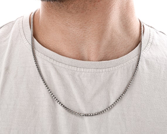 Sterling Silver Necklace Chain, Box Chain, Octagonal Box Chain