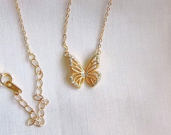 Collana Donna Placcata Oro 14K Con Ciondolo Farfalla, Cuore, Rosa O Fiocco - Regalo Idea Compleanno E Anniversario - 2