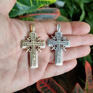 Silver Orthodox cross, large silver cross, large cross for men, Silver cross &quot;Golgotha&quot;, silver cross with a sample of 925, gift for him
