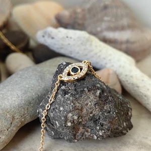 Sterling silver evil eye necklace, lucky evil eye necklace-kids evil eye necklace-dainty tiny evil eye necklace-925 sterling silver necklace