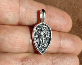 Zarte Engel Halskette, Silber Anhänger Halskette, Engel Halskette, Christliche Halskette, Geschenk für sie, Schutzengel Anhänger
