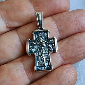 Croix orthodoxe en argent, croix en or, croix en argent, argent sterling 925, croix orthodoxe, croix orthodoxe orientale, cadeau pour elle, cadeau pour lui