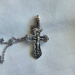 Collier croix, collier croix en argent, argent sterling véritable 925, croix en argent, croix orthodoxe en argent, collier croix orthodoxe, cadeau pour elle