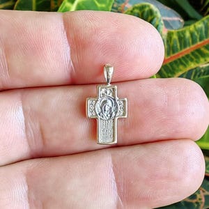 Gold cross, cross with Virgin Mary, cross with Jesus, 14K gold cross pendant, men&#39;s gold cross pendant, women&#39;s gold cross pendant