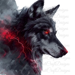 12 cliparts animaux aquarelle tonnerre sombre meute de loups solitaires PNG en téléchargement numérique 300 DPI à usage commercial Sublimation Art Image Bundle