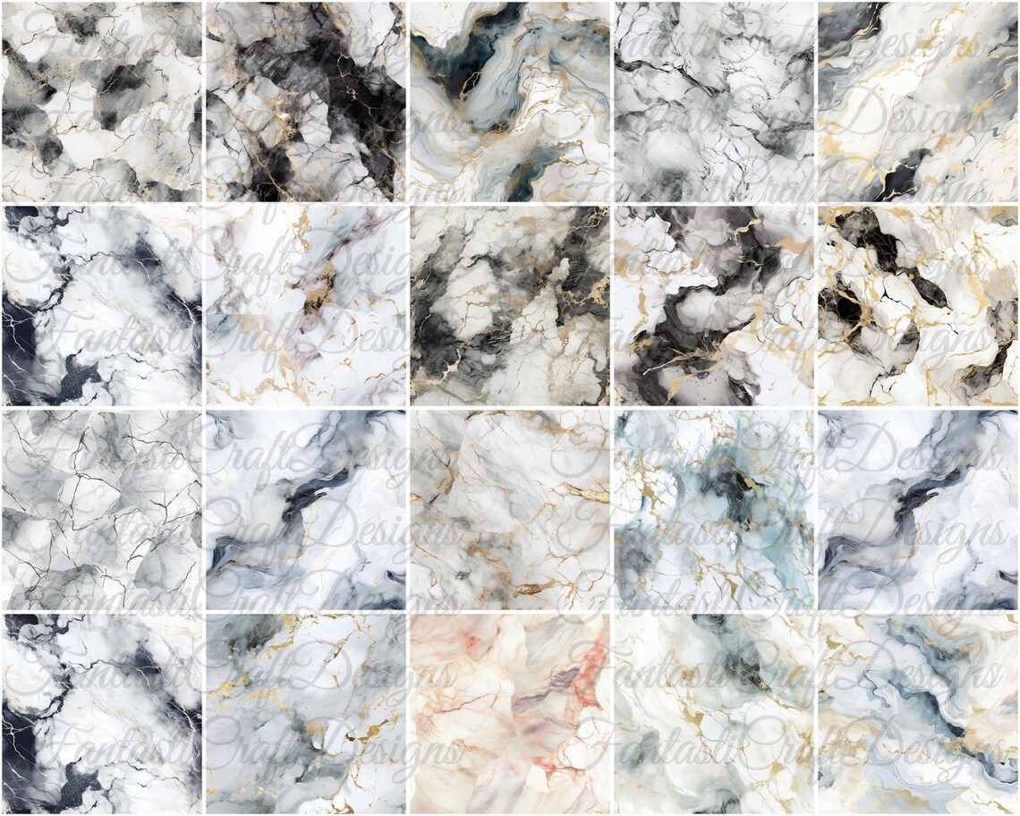 Marble Digital Paper 750 Pack Seamless Marble Digital Paper Patterns ...