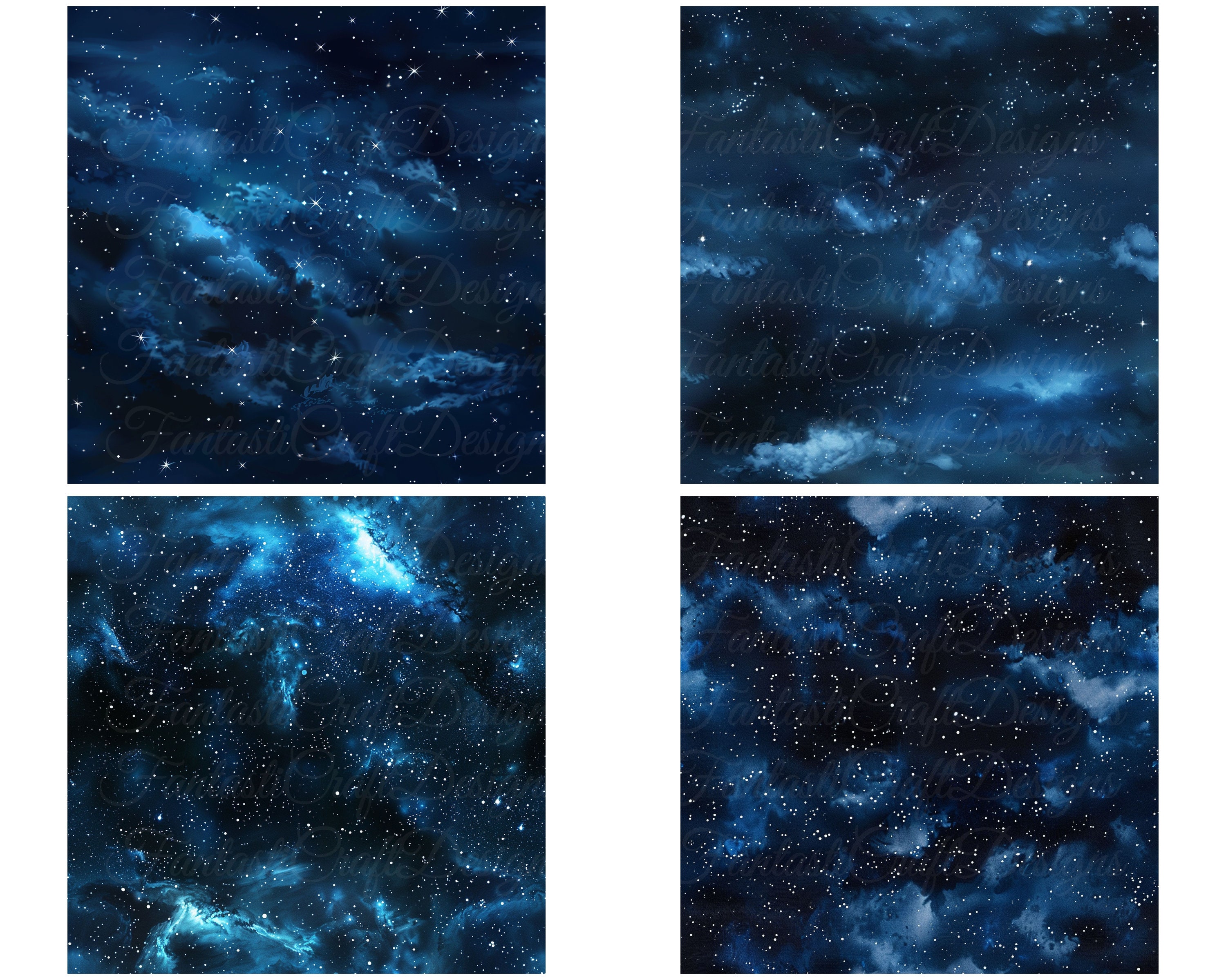 Night Sky 12 SEAMLESS Digital Paper Pack Galaxy Stars Nebula Space ...