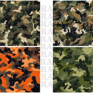 20 Camouflage Digital Paper Military Pack Seamless Different Patterns Colors Backgrounds Scrapbooks Texture Commercial Use JPGs 300 DPI JPEG image 4