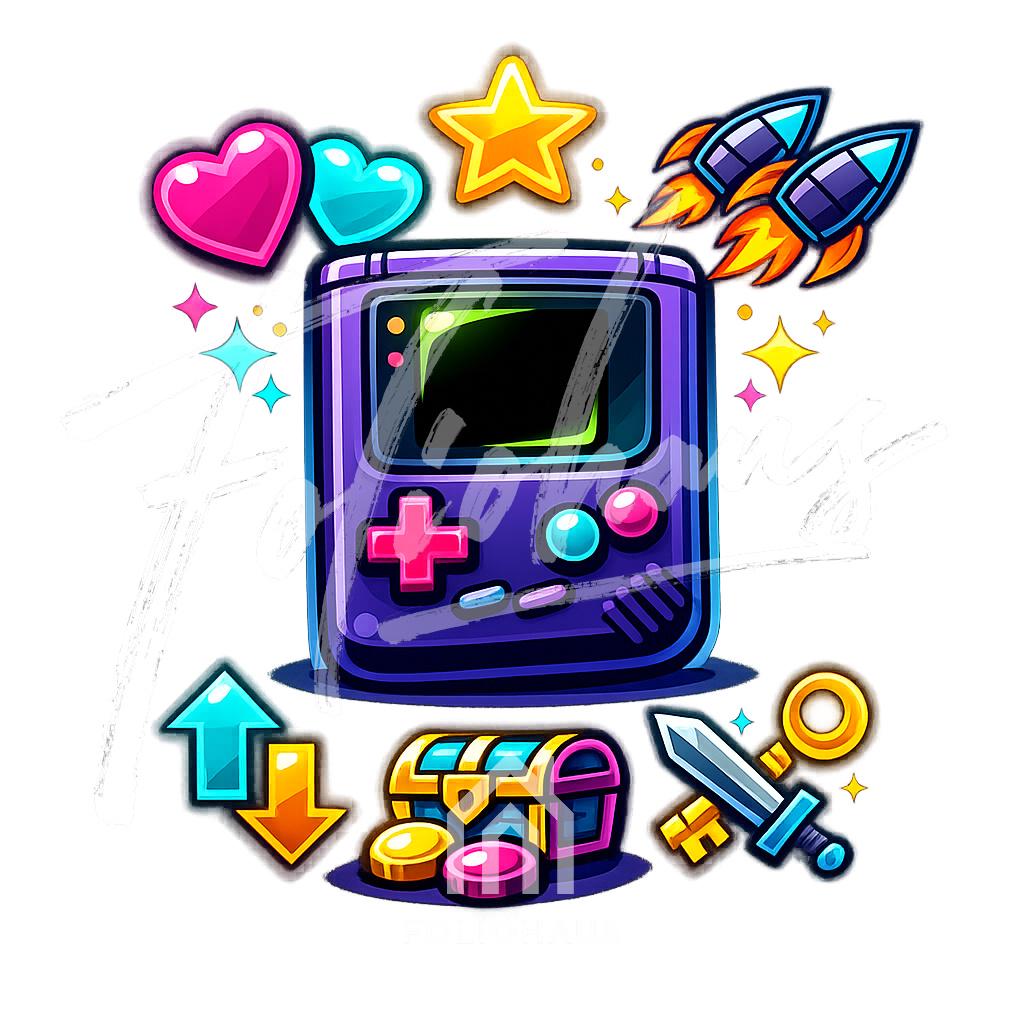 Seamless Retro Arcade Digital Textures | 10 PNG | Transparent ...