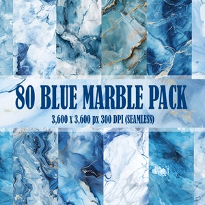 Carta digitale marmorizzata blu, confezione da 80, ciano, blu navy, cielo blu, marmo, modelli senza giunture, sfondi, album di ritagli, texture, uso commerciale, PNG 300 DPI