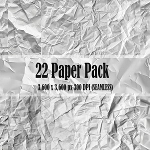Blanco arrugado papel viejo textura de papel digital 22 paquete sin costuras diferentes patrones fondos textura de álbum de recortes uso comercial JPG 300 DPI