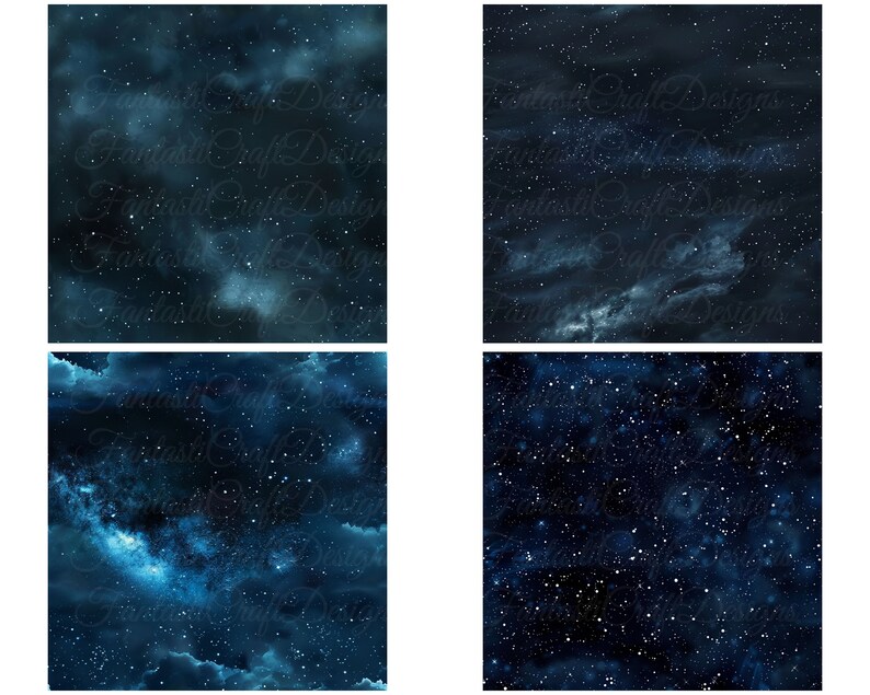Night Sky 12 SEAMLESS Digital Paper Pack Galaxy Stars Nebula Space ...