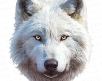 14 Arctic Wolf Animal Watercolor Clipart Wolf Pack Digital Sticker PNG Digital Download 300 DPI Commercial Use Sublimation Art Image Bundle