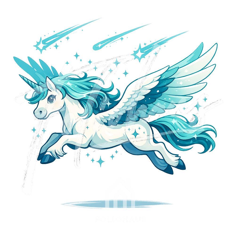 Kawaii Unicorn Space Adventure Clipart Set | 10 PNG | Transparent ...
