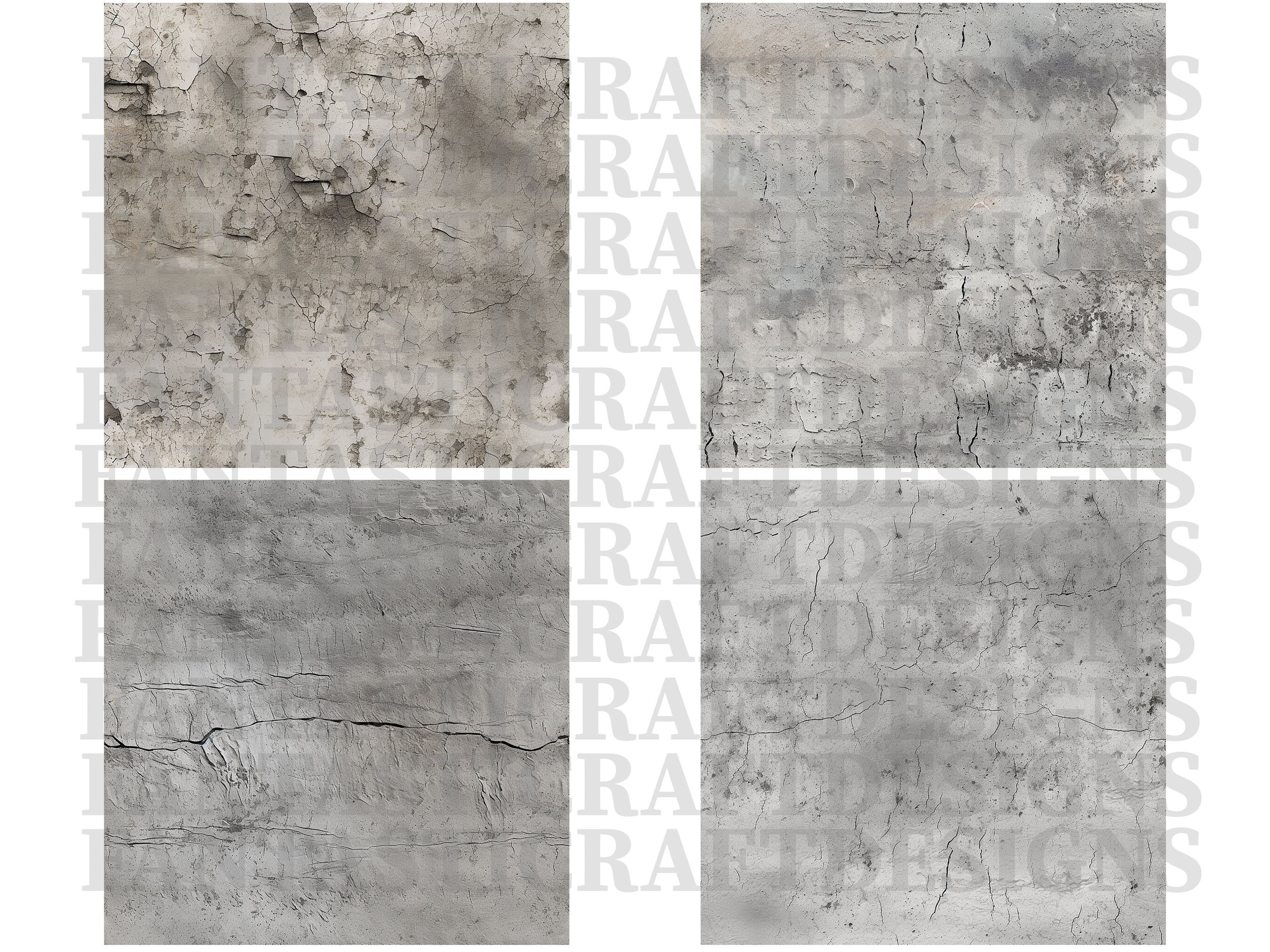 24 Concrete Digital Paper Texture Pack Seamless Different Patterns ...