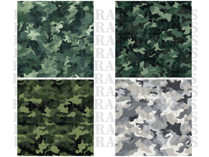 20 Camouflage Digital Paper Military Pack Seamless Different Patterns Colors Backgrounds Scrapbooks Texture Commercial Use JPGs 300 DPI JPEG image 3