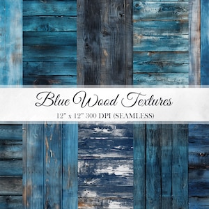20 blauwe houtnerf digitale papier Pack naadloze patronen achtergronden plakboeken noodlijdende rustieke textuur commercieel gebruik JPGs 300 DPI JPEG